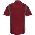 Workwear Outfitters Men's Long Sleeve Perform Plus Shop Shirt w/ Oilblok Tech Red/Charcoal, XL SY32FC-RG-XL